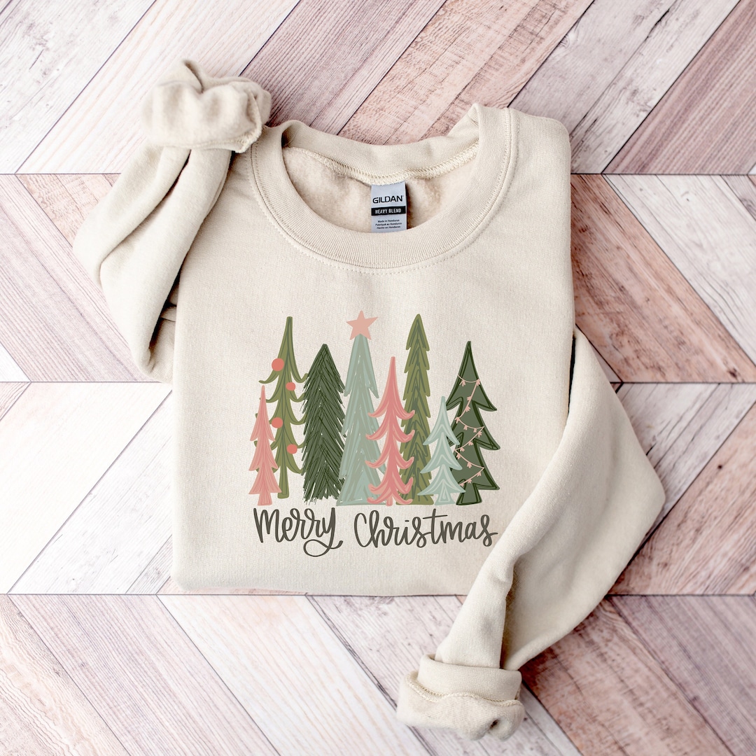 Sudadera Merry Christmas Tree, sudadera navideña feliz y brillante