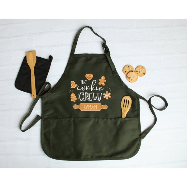 Baking Apron for Holiday Gift Personalized Cookie Crew Apron Cookie Baking Apron