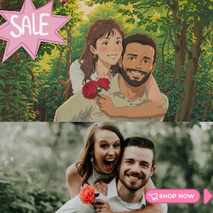 Custom Ghibli Style Anime Portrait: Personalized Digital Art Gift (Digital Download