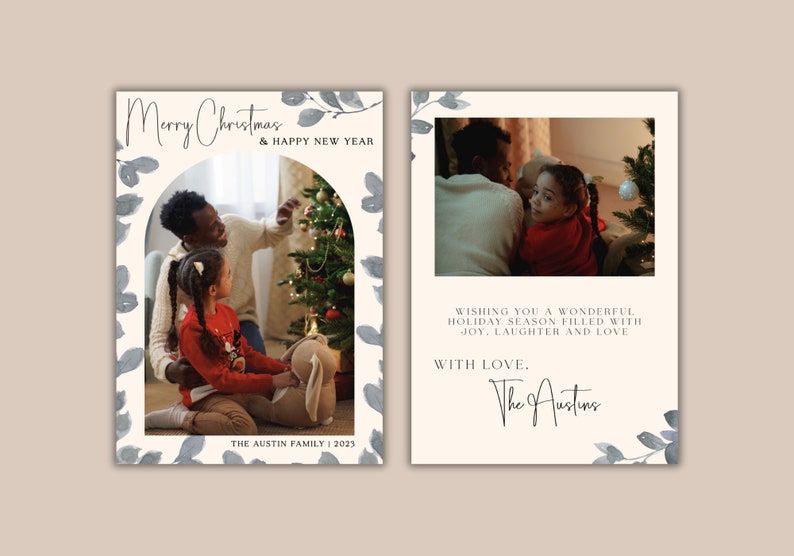 Editable Christmas Card Template DIY Holiday Greeting Card Instant ...