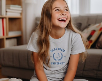 Silly Goose University Kids Tshirt Silly Goose University Silly Goose Shirt Silly Goose Kid Chemise assortie à la famille des frères et sœurs Goose