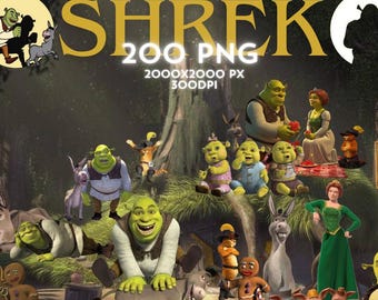 Shrek, Png Bundle, Shrek Png, Vector, Cricut, Silhouette, Cut Files, Digital Download, Instant Download, vector file Png File,Shrek Png File