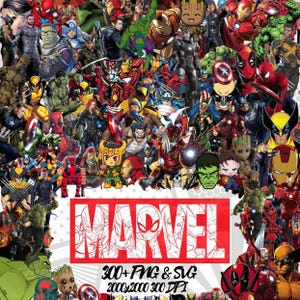 400 autocollants Marvel | Vengeurs | Ensemble PNG et SVG | Clipart super-héros | Tasses et travaux manuels | Super-héros | Avengers pour Cricut | Clipart Marvel