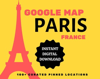 Paris, Frankreich Sofortiger digitaler Download Google Map Travel Planner Trip Guide
