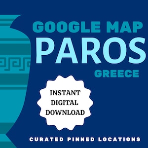 Paros, Grèce Téléchargement numérique instantané Google Map Travel Planner Trip Guide