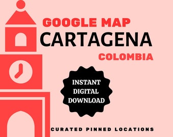 Cartagena, Kolumbien Sofortiger digitaler Download Google Map Travel Planner Trip Guide
