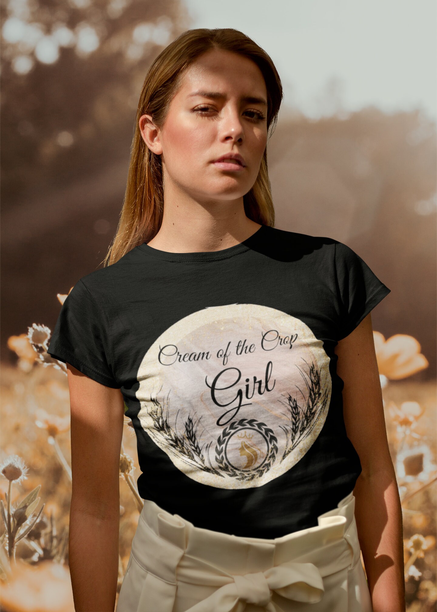 Vintage Style Cream of the Crop Girl T Shirt