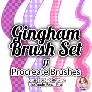Gingham Procreate Brushes, Checkered Illustration (Digital Download)