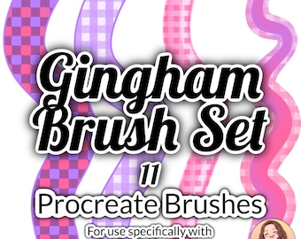 Gingham Procreate Brushes, Checkered Illustration (Digital Download)
