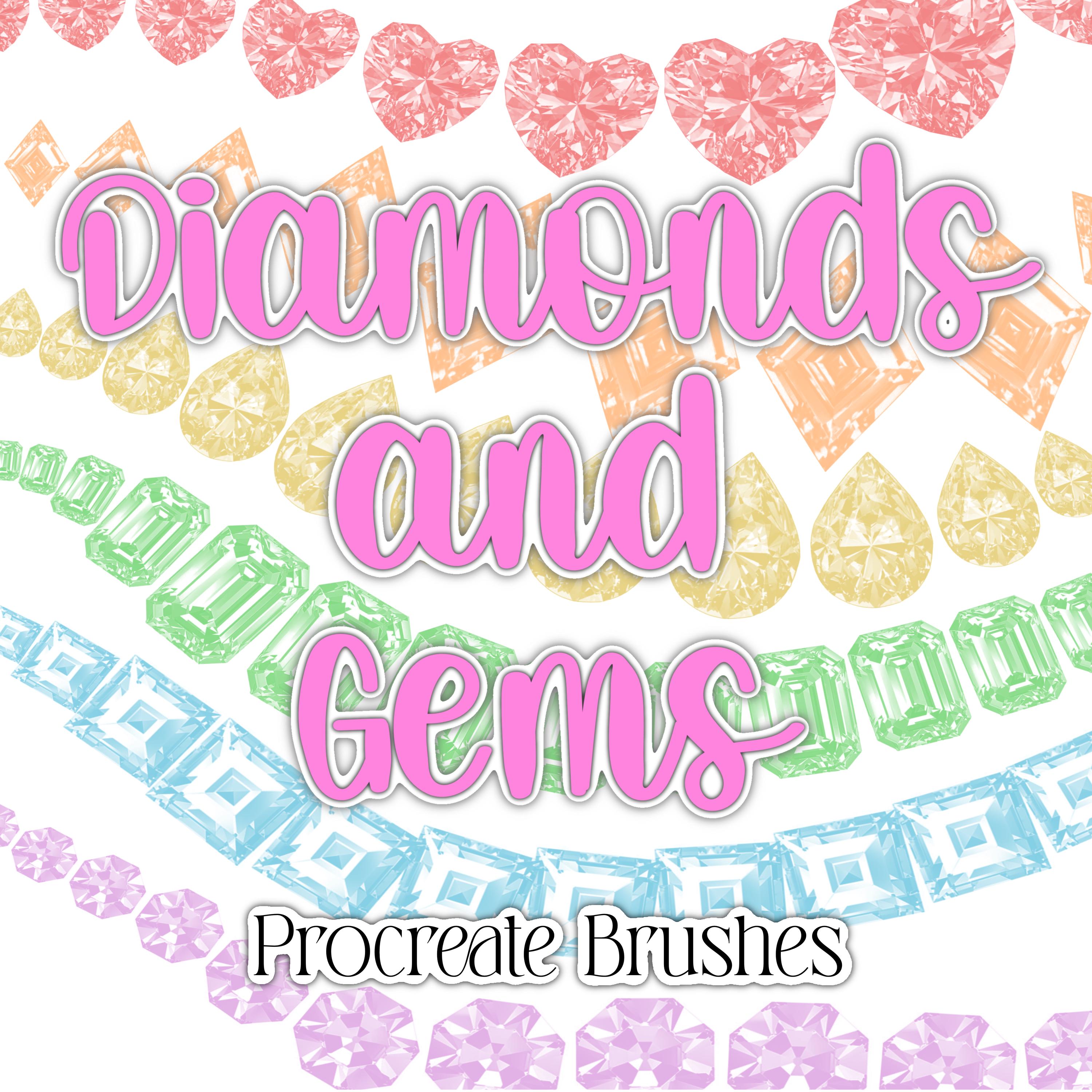 25 pinceles de Procreate de Diamantes y Gemas para iPad | Set de Sparkle y Facetas