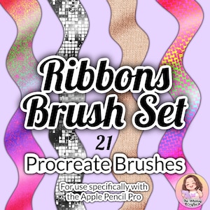 21 pędzli Ribbon Procreate, grafika na iPada (pobieranie cyfrowe)