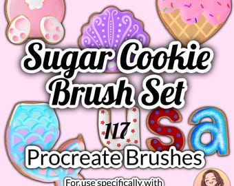 117 Sugar Cookies Procreate Brushes, iPad Art (Digital Download)