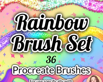 Rainbow Color Shift Procreate Brushes, iPad Art (Digital Download)