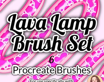 6 Lava Lamp Procreate Brushes, iPad Art (Digital Download)