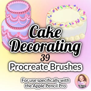 39 Cake Decorating Procreate Brushes, iPad Illustration (Digital Download)