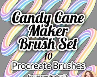 Candy Cane Maker Procreate Brush Set, iPad Art (Digital Download)