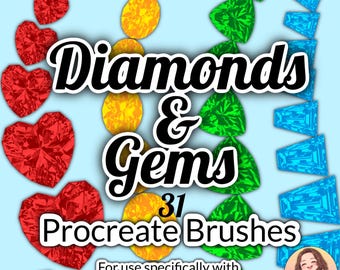 31 Diamonds & Gems Procreate Brushset, iPad Illustration (Digital Download)