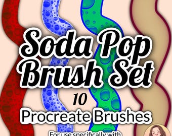 10 Soda Pop Procreate Brushes, iPad Art (Digital Download)