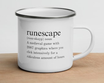 SARCASTIC Runescape mug gift idea, Old School Runescape 2007 mug gifts, OSRS Ironman collectibles, Runescape Collectibles, Runescape Present