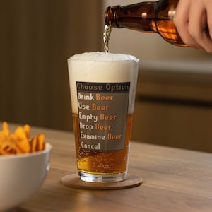 Runescape Funny Beer Shaker Pint Glass Gift, High Quality Unique Hilarious Runescape 3 and Old School Runescape Reference Gifts Ideas