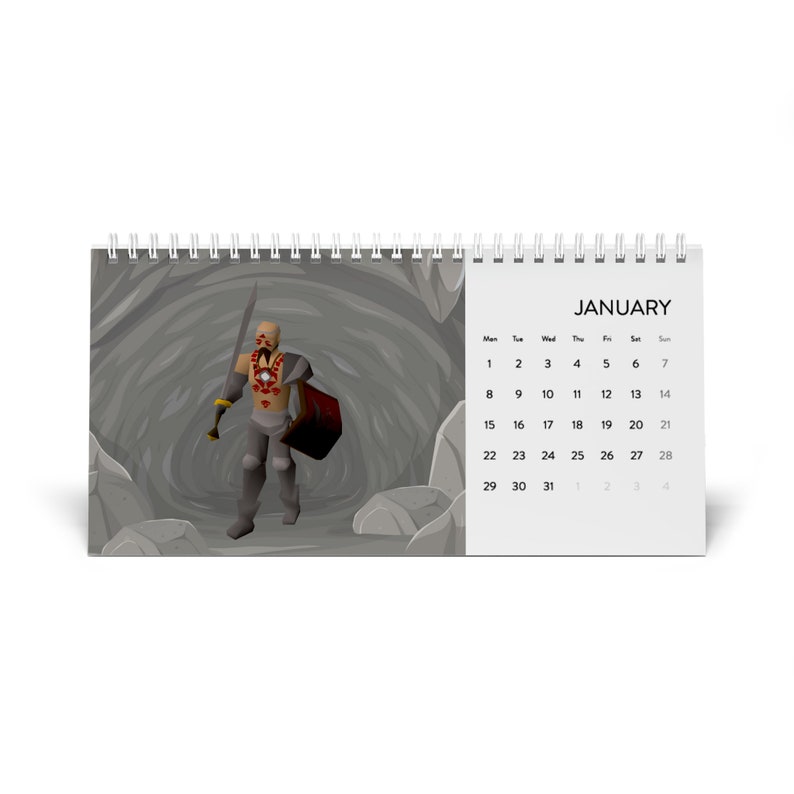 Runescape FUNNY Calendar NPCS 2024 Gift, Old School Runescape Desk Flip