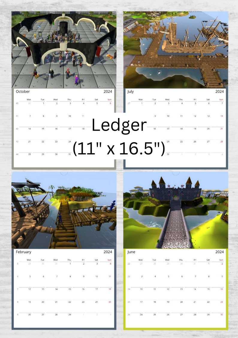 USA & CANADA Runescape Calendar 2024 Gift Old School Etsy