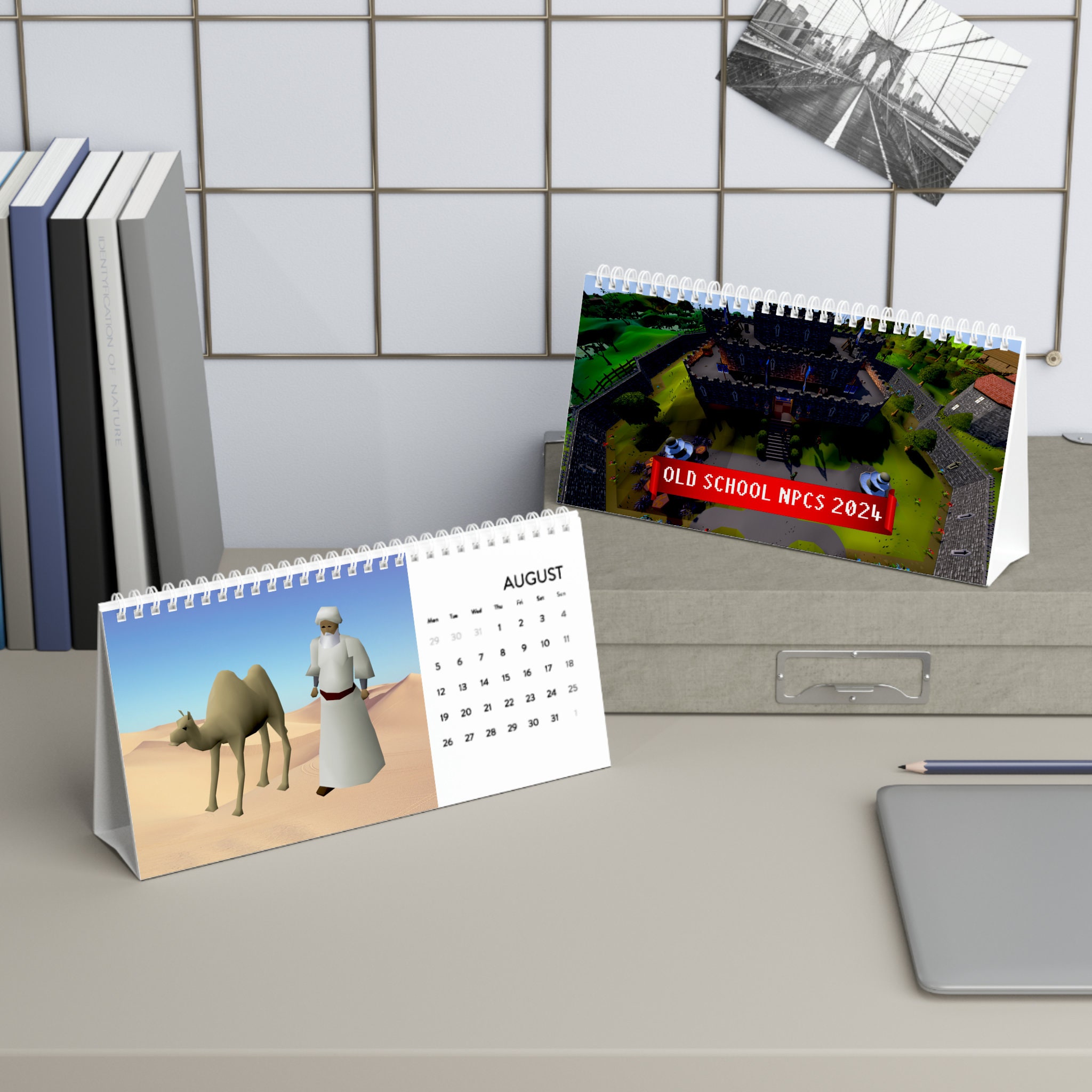 Runescape FUNNY Calendar NPCS 2024 Gift, Old School Runescape Desk Flip