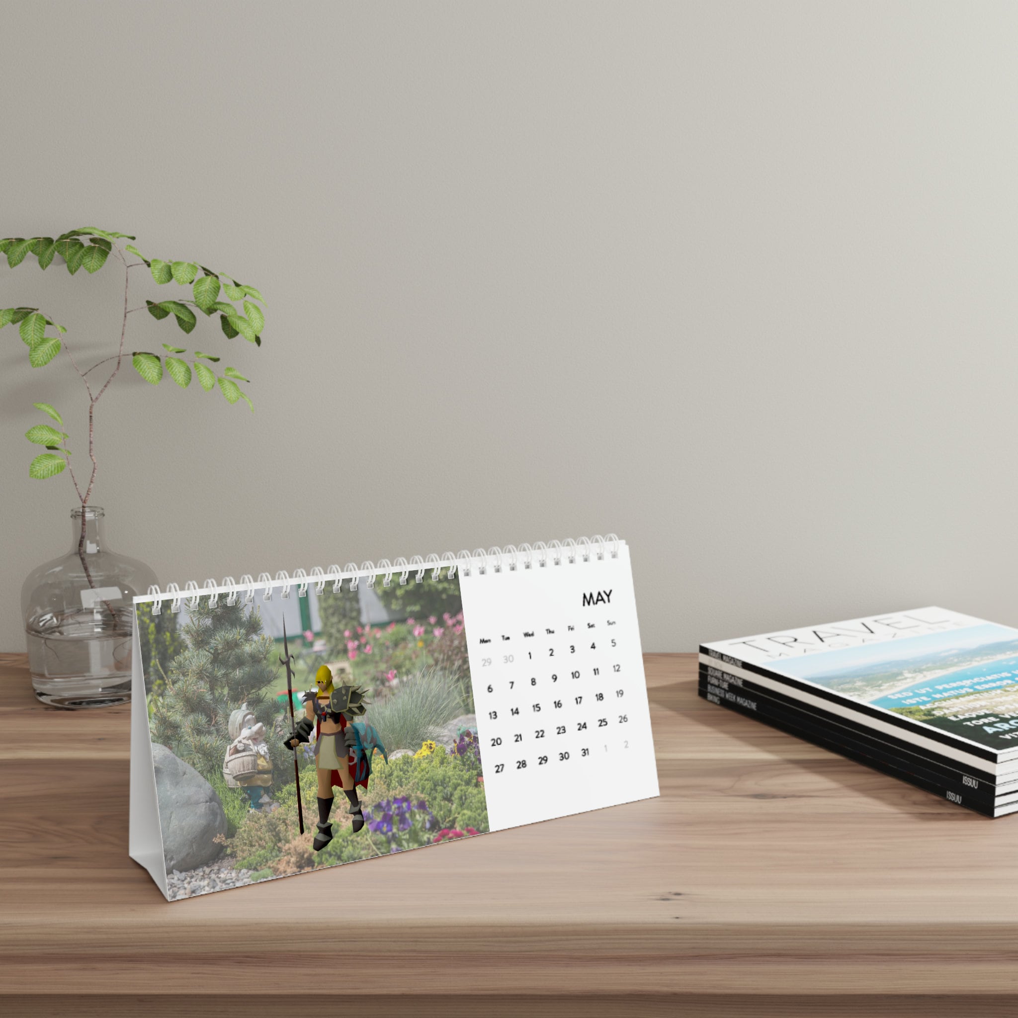 Runescape FUNNY Calendar NPCS 2024 Gift, Old School Runescape Desk Flip