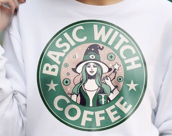 Basic Witch Coffee, PNG, SVG, Dxf, DTF, Funny, Tshirt, Halloween, Sublimination, Cricut, silhouette, digital print file, instant download