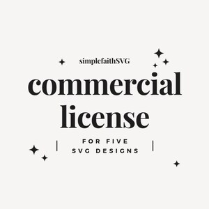 Commercial License for five SVG designs from SimpleFaithSVG