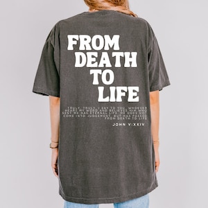 Vom Tod zum Leben svg, John 524 svg, Inspirational svg, Bibel svg, Jesus svg, Glaube svg, religiöses svg, Beten svg, christliches Hemd, Anbetung