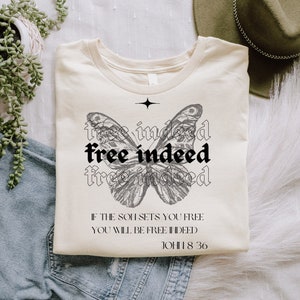 John 8 36 inspirerende Svg, bijbelvers Svg, Jezus Svg, kerk Svg, geloof Svg, religieuze Svg, bid Svg, christelijke Shirt sublimatie