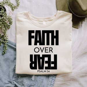 Fé sobre o medo Svg, Salmo 34 Svg, Svg inspirador, Bíblia Svg, Jesus Svg, Fé Svg, Svg religioso, Orar Svg, Camisa cristã, Adoração