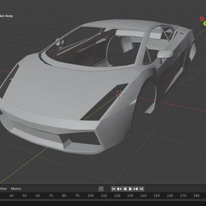 Puede incluir: Modelo 3D de un coche deportivo gris, que muestra su diseño elegante. Las dimensiones del coche son de aproximadamente 190 cm de largo, 430 cm de ancho y 115 cm de alto. El modelo se muestra en un entorno digital.