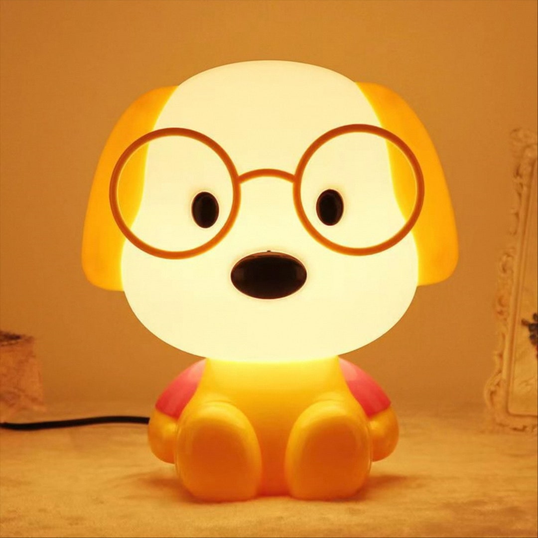 the Warm and Bright Puppy Eye Protection Table Lamp Etsy