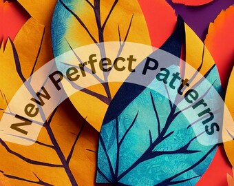 Autumn Leaves with Fiesta Orange & Blue Jade colors