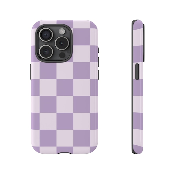 Lavender Checkerboard Tough Phone Case | Checkered Lavender Phone Case | iPhone | Pixel | Samsung