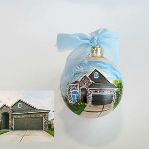 Hand Painted Christmas Ornament, Custom Painted House Ornament, Custom Home Portrait, First House Ornament, Gift