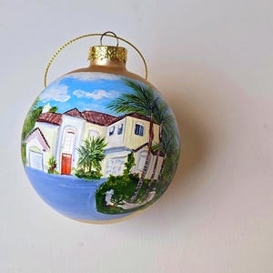 Christmas Ornament,Personalized Hand Painted House Christmas Ornament, Custom Home Portrait, First House Ornament, Gift, First Home Sign
