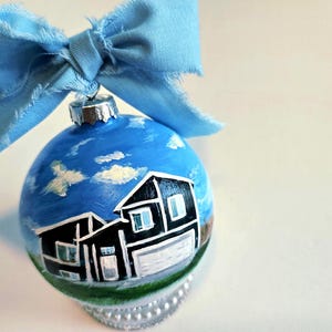 Custom House Ornament,Hand Painted Custom Home Portrait, First House Christmas Ornament, Gift