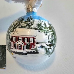 Hand Painted Christmas Ornament, Custom Painted House Ornament, Custom Home Portrait, First House Ornament, Gift
