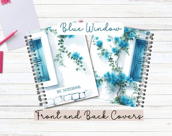 Printable Notebook Covers I Printable Journal Covers I Watercolor Doors Windows I Whimsical Notebook Printable Cover I Digital Journal Cover