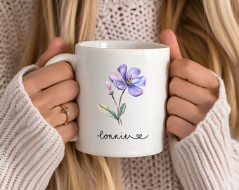 Customized BirthFlower Mug For Teacher Appreciation Gift Custom Mom's Garden Coffee Cup with Name Custom Nana's Garden Coffee Cup with Name