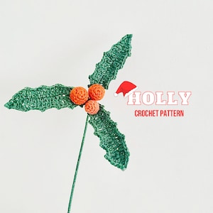 Christmas Holly Crochet PDF Pattern: Create Festive Decorations