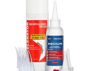 Starbond 4 oz. Premium Medium Super Glue (CA Glue) and 6 oz. Accelerator Bundle