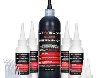 Starbond 16 oz. Black Medium-Thick - Super Glue (Premium Cyanoacrylate CA Glue)