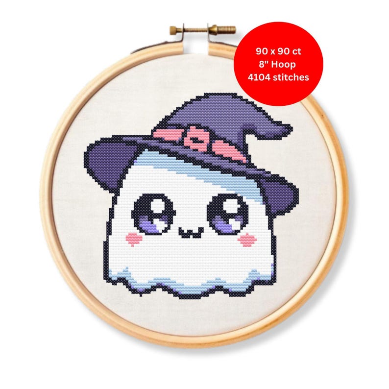 Kawaii Ghost Cross Stitch Pattern | Halloween Cross Stitch | Easy Cross ...