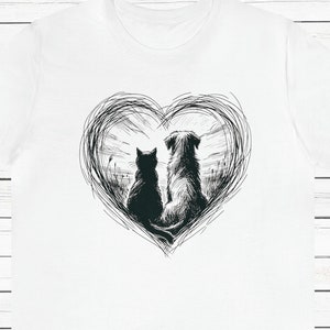 Cat and Dog T-shirt, Pet lover tee, Animal shirt