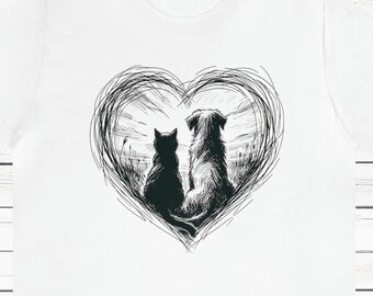 Camiseta de gato y perro, camiseta para amantes de las mascotas, camiseta de animales
