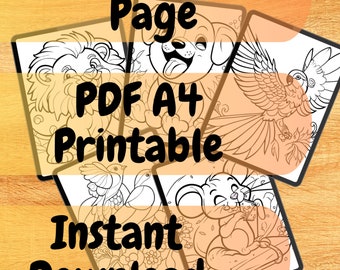 Printable Cute Coloring Book || Animal Coloring Book || Fun Learning Coloring Book for Children || Cute Animal Coloring Book